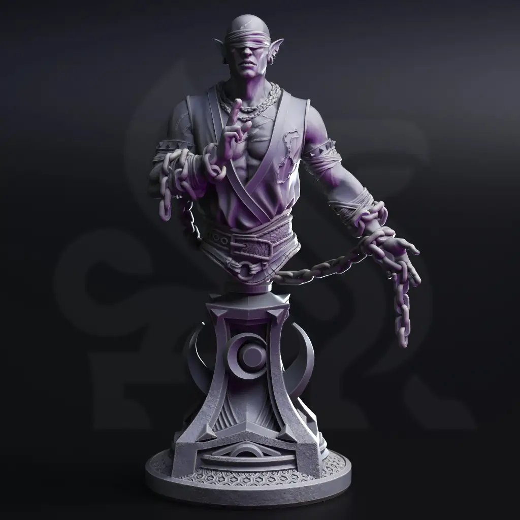 Uxas-the-Reborn-Drow-Lunar-Monk-BUST-Front.webp