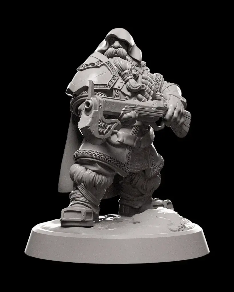 [Ice and Fire] Dwarven Ranger (32mm, Hood)