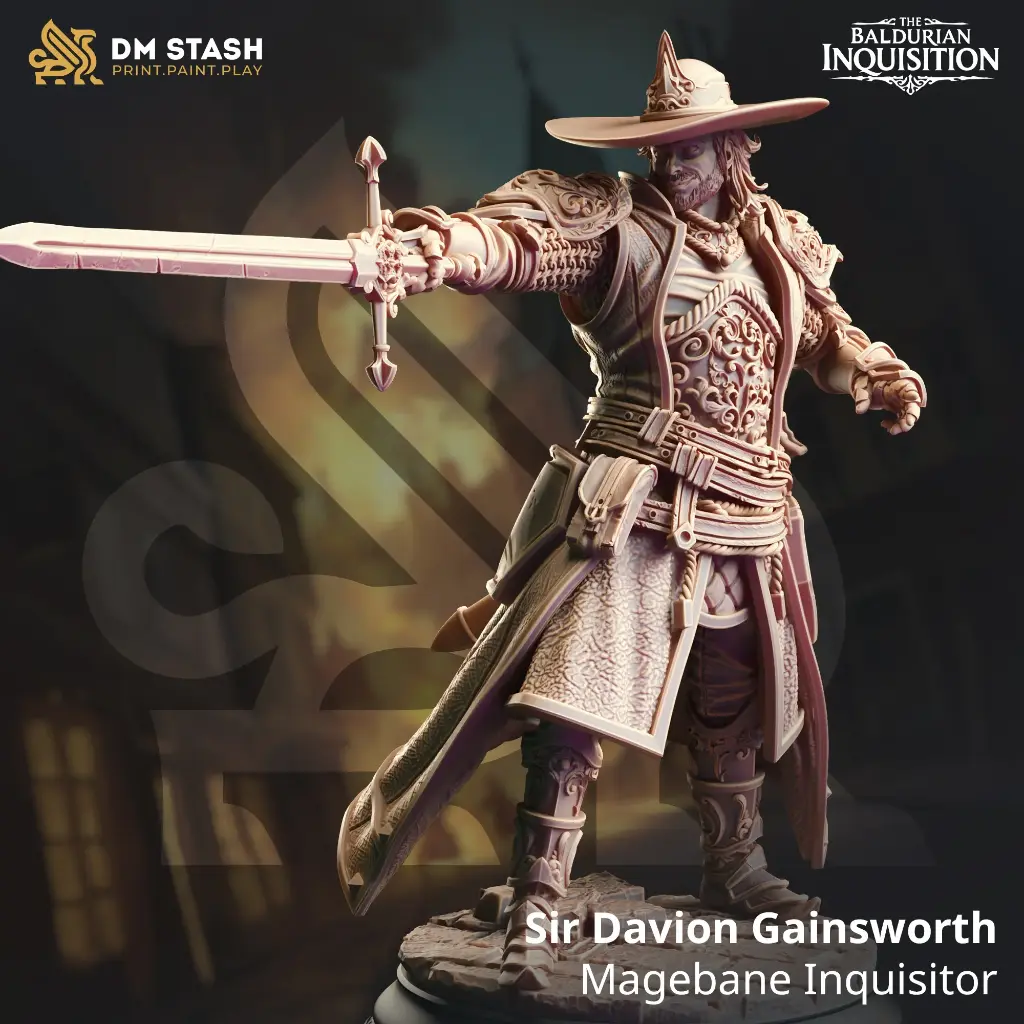 [The Baldurian Inquisition] Sir Davion Gainsworth (32mm, Hat)