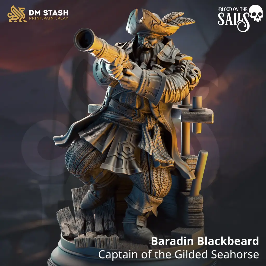 [Blood on the Sails] Captain Baradin Blackbeard (32mm)